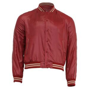 Celine Teddy College Bomber Jacket in Burgundy Polyester